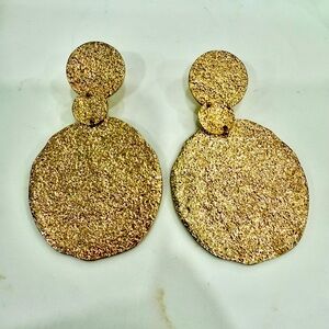 Gold large circle earrings